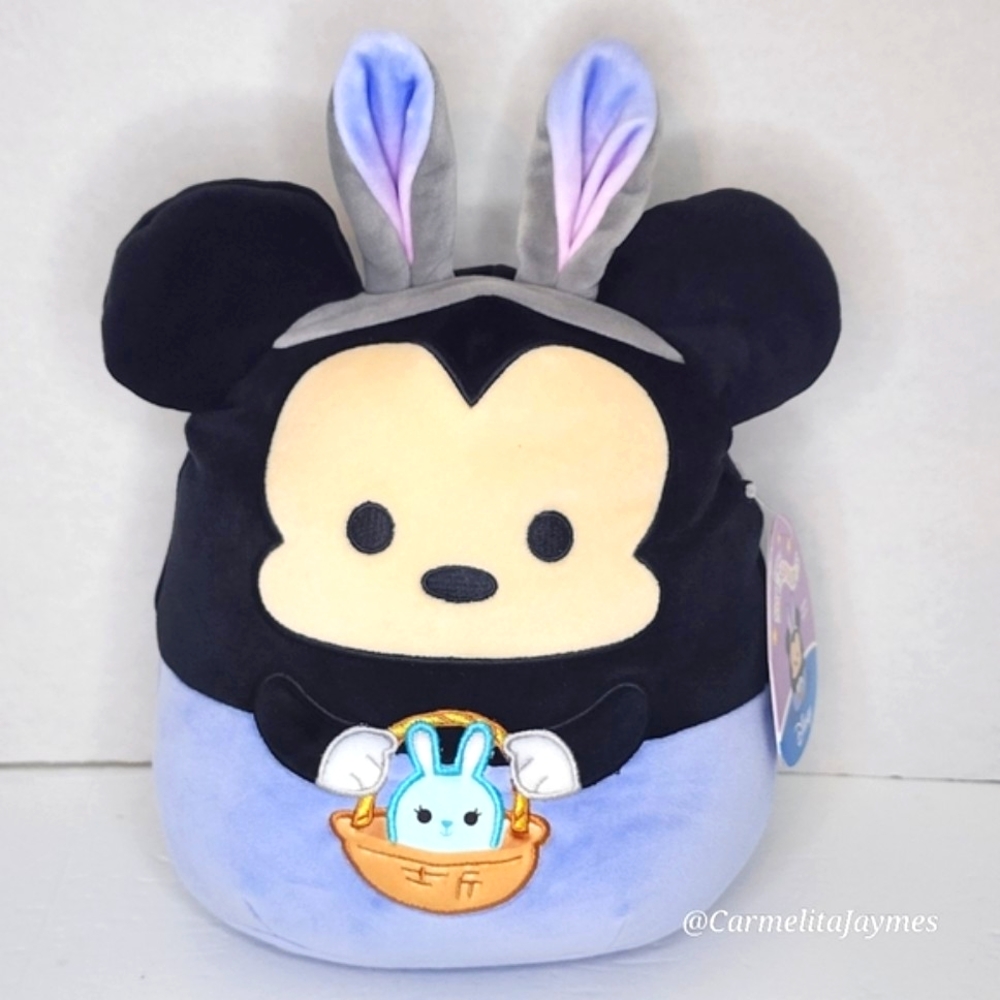 🐣 MICKEY MOUSE 🐭 Mickey w Blue Bunny Basket Easter 2024 Disney Squishmallow